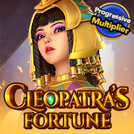 Cleopatra’s Fortune slot game featuring the Egyptian queen in golden attire with a progressive multiplier.