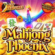 Mahjong Phoenix slot game with a vibrant phoenix, mahjong tiles, and golden treasures.