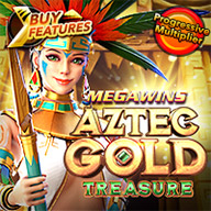 Aztec Gold Treasure slot game featuring an Aztec princess with golden riches and bonus features.