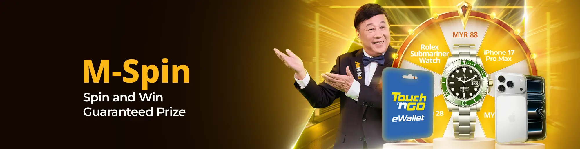 MWIN8 M-Spin Spin and Win promotion — guaranteed prizes for every spin in Malaysia online casino