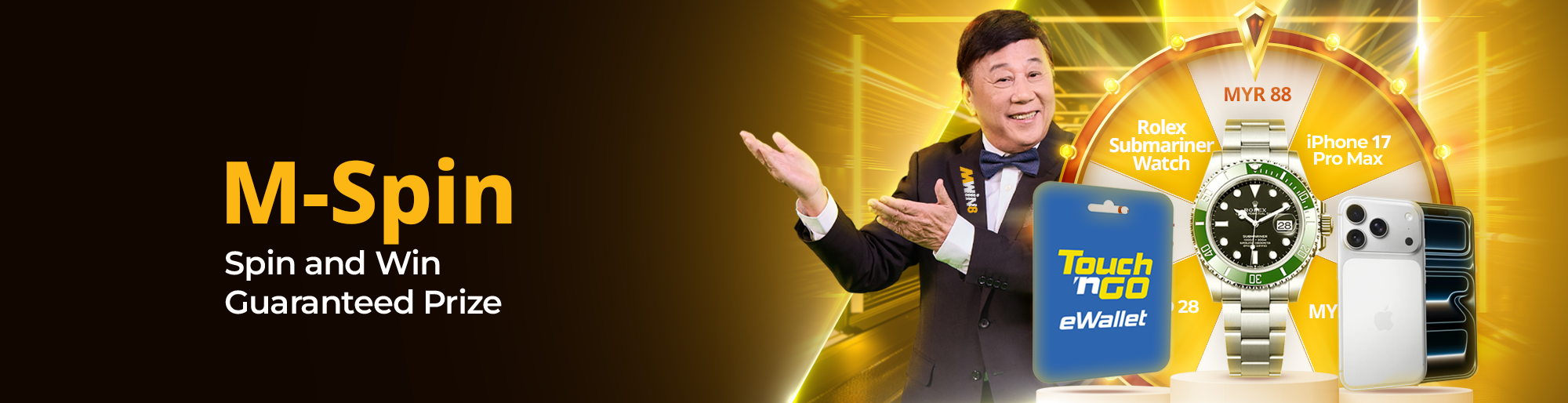 MWIN8 M-Spin Spin and Win promotion — guaranteed prizes for every spin in Malaysia online casino