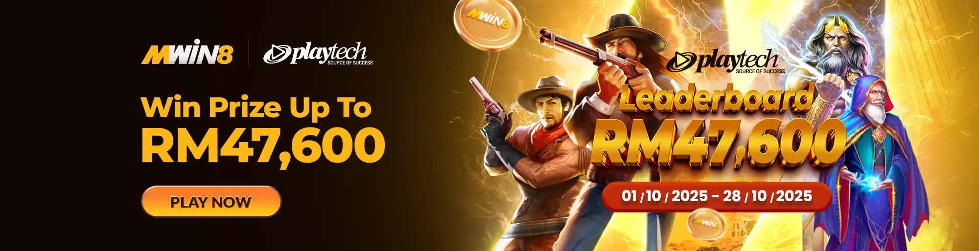 MWIN8 x PlayTech collaboration — win exciting cash prizes and bonuses on Malaysia’s leading online casino platform